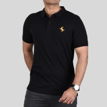 POLO WITH EMBROIDERY - BLACK-63, XXL
