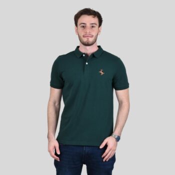 POLO WITH EMBROIDERY - GREEN-68, XXL