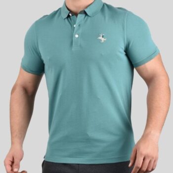 POLO WITH EMBROIDERY - GREEN-69, XXL