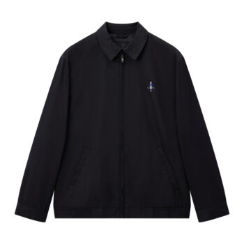 WINDBREAKER WITH EMBROIDERY - Black, XXL