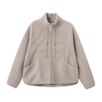 BONDED FLEECE JACKET - Khaki, XL