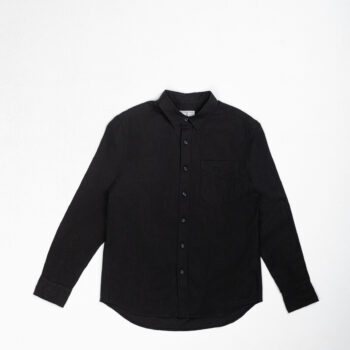 LINEN COTTON SHIRT - BLACK-10, M