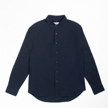 LINEN COTTON SHIRT - NAVY-32, M