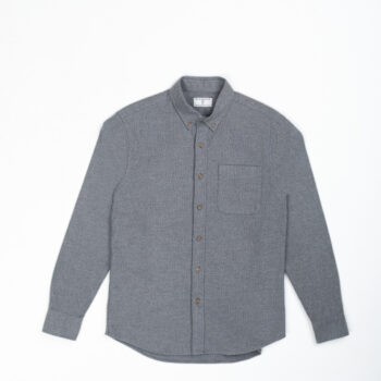 BASKET WEAVE SHIRT - GREY-16, XXL