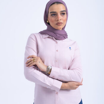 OXFORD SHIRT WITH EMBROIDERY - PINK-16, XL