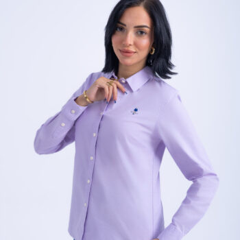 OXFORD SHIRT WITH EMBROIDERY - PURPL-05, XL