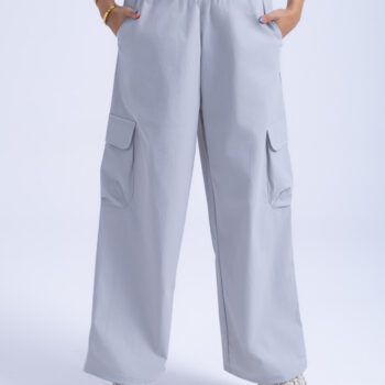 WIDE LEG CARGO PANT - GREY, XXL