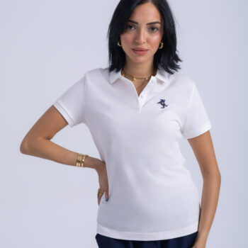 POLO WITH EMBROIDERY - WHITE, XXL