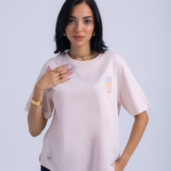 T-SHIRT WITH PRINT - PINK-11, XXL