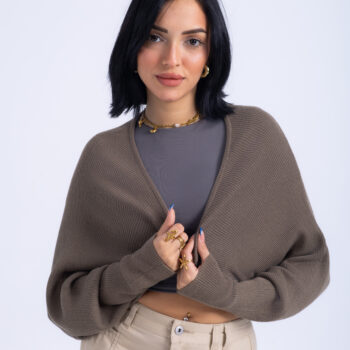 POLYESTER CARDIGAN - Green, XXL