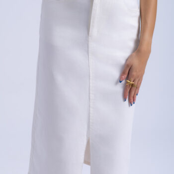 COTTON WRAP SKIRT - WHITE, XL