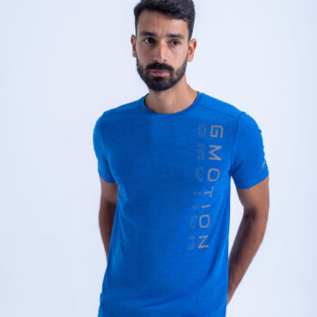 T-SHIRT WITH PRINT - BLUE-21, XXL