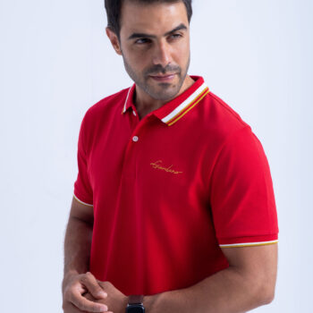 POLO WITH EMBROIDERY - RED, XL