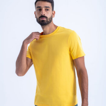 T-SHIRT WITH PRINT - YELLOW, XXL
