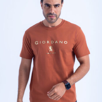 T-SHIRT WITH PRINT - Brown-11, XXL