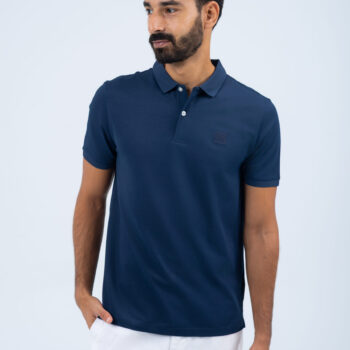 POLO WITH EMBROIDERY - NAVY, XXL