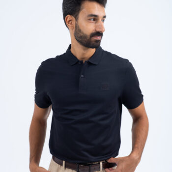 POLO WITH EMBROIDERY - Black, XXL