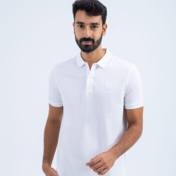 POLO WITH EMBROIDERY - WHITE, XXL
