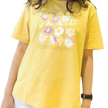 T-SHIRT WITH PRINT - YELOW-51, XXL