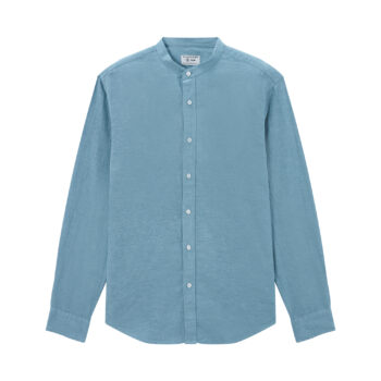 LINEN COTTON SHIRT - Blue, XXL