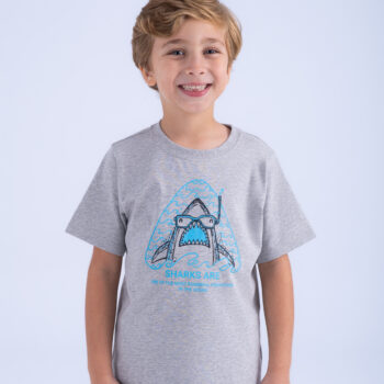 T-SHIRT WITH PRINT - Grey-91, 110