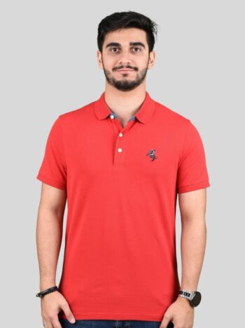 POLO WITH EMBROIDERY - RED-20, S