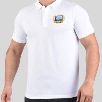 POLO WITH EMBROIDERY - WHITE, XXL