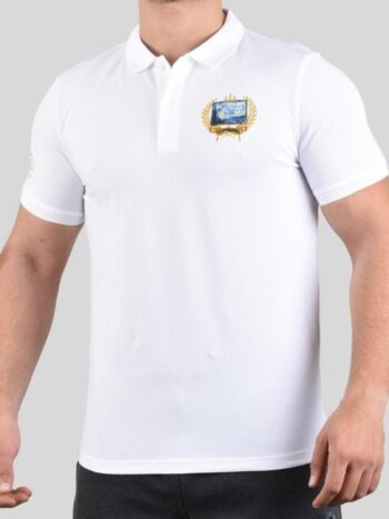 POLO WITH EMBROIDERY - WHITE, XXL