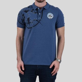 POLO WITH EMBROIDERY - BLUE-52, S