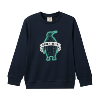 SWEATSHIRT WITH PRINT - NAVY, 130