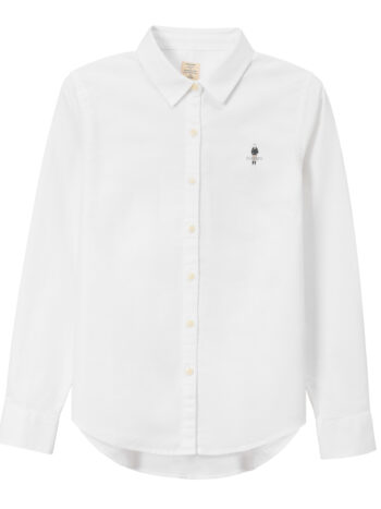 OXFORD SHIRT WITH EMBROIDERY - WHITE-01, S