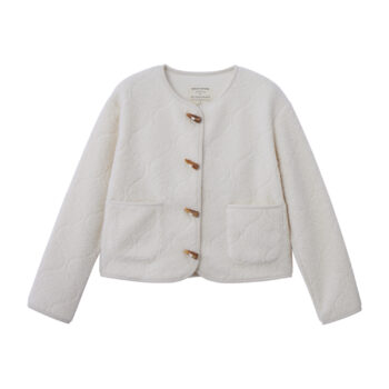 BONDED FLEECE JACKET - WHITE, XL