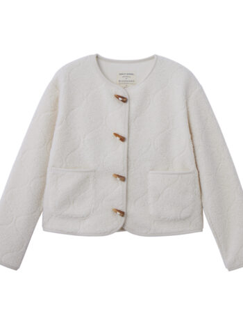 BONDED FLEECE JACKET - WHITE, XL