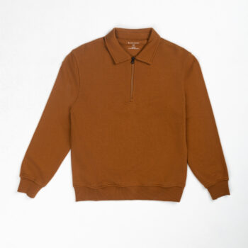 HENLEY NECK SWEATSHIRT
