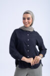 VISCOSE COTTON SHIRT - Black, S