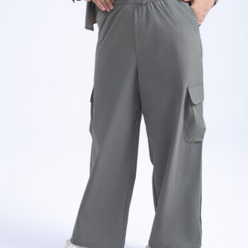 WIDE LEG CARGO PANT - Green, S