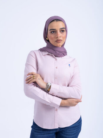 OXFORD SHIRT WITH EMBROIDERY - PINK-16, S
