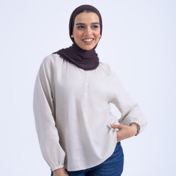 LINEN COTTON SHIRT - Khaki, S