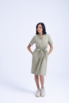 POPLIN DRESS - Green, XL