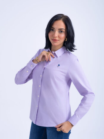 OXFORD SHIRT WITH EMBROIDERY - PURPL-05, S