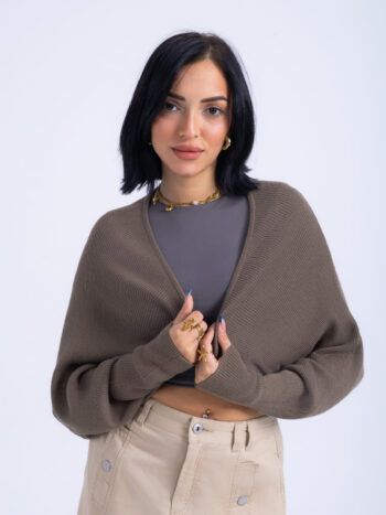 POLYESTER CARDIGAN - Green, L