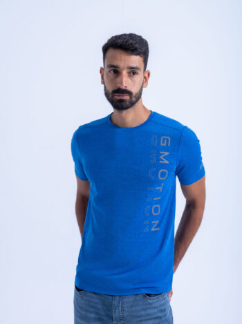 T-SHIRT WITH PRINT - BLUE-21, S