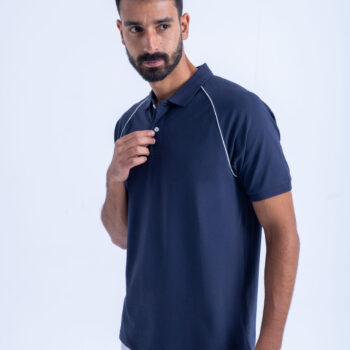 POLO WITH EMBROIDERY - NAVY, S
