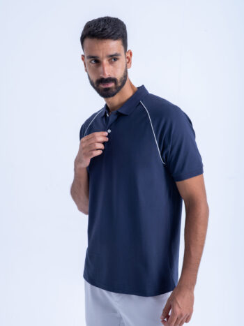 POLO WITH EMBROIDERY - NAVY, S