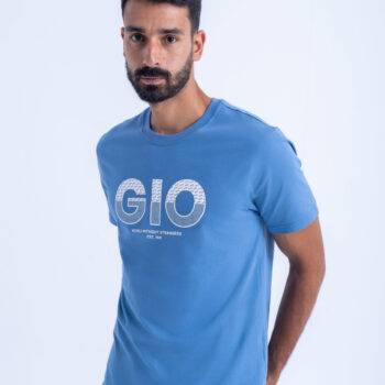 T-SHIRT WITH PRINT - Blue, S