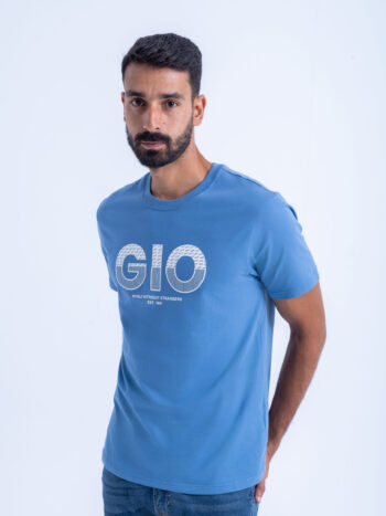 T-SHIRT WITH PRINT - Blue, S