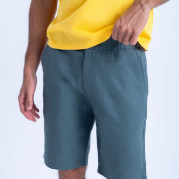 LINEN COTTON SHORT - GREEN-10, S