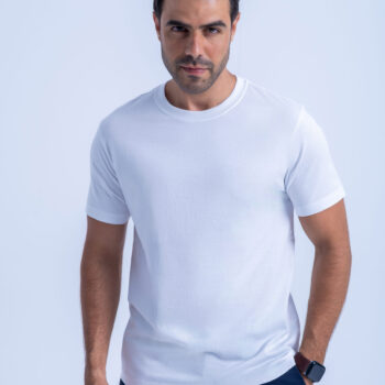 BASIC TEE CREW NECK - WHITE, S