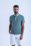 HENLEY NECK TEE - Green, S