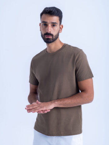 BASIC TEE CREW NECK - BROWN, S
